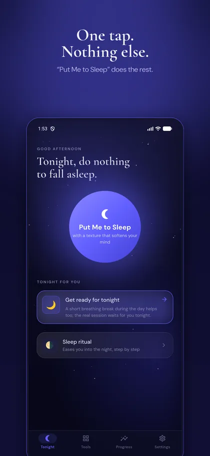 Eluria app home screen — Put Me to Sleep